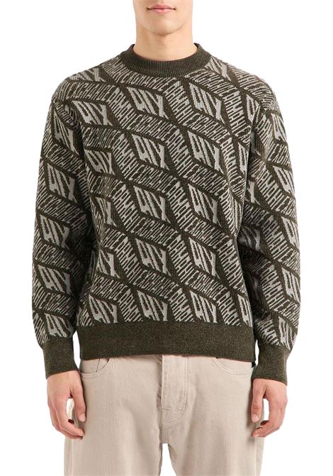 Emporio Armani Wool turtleneck with monogram - EMPORIO